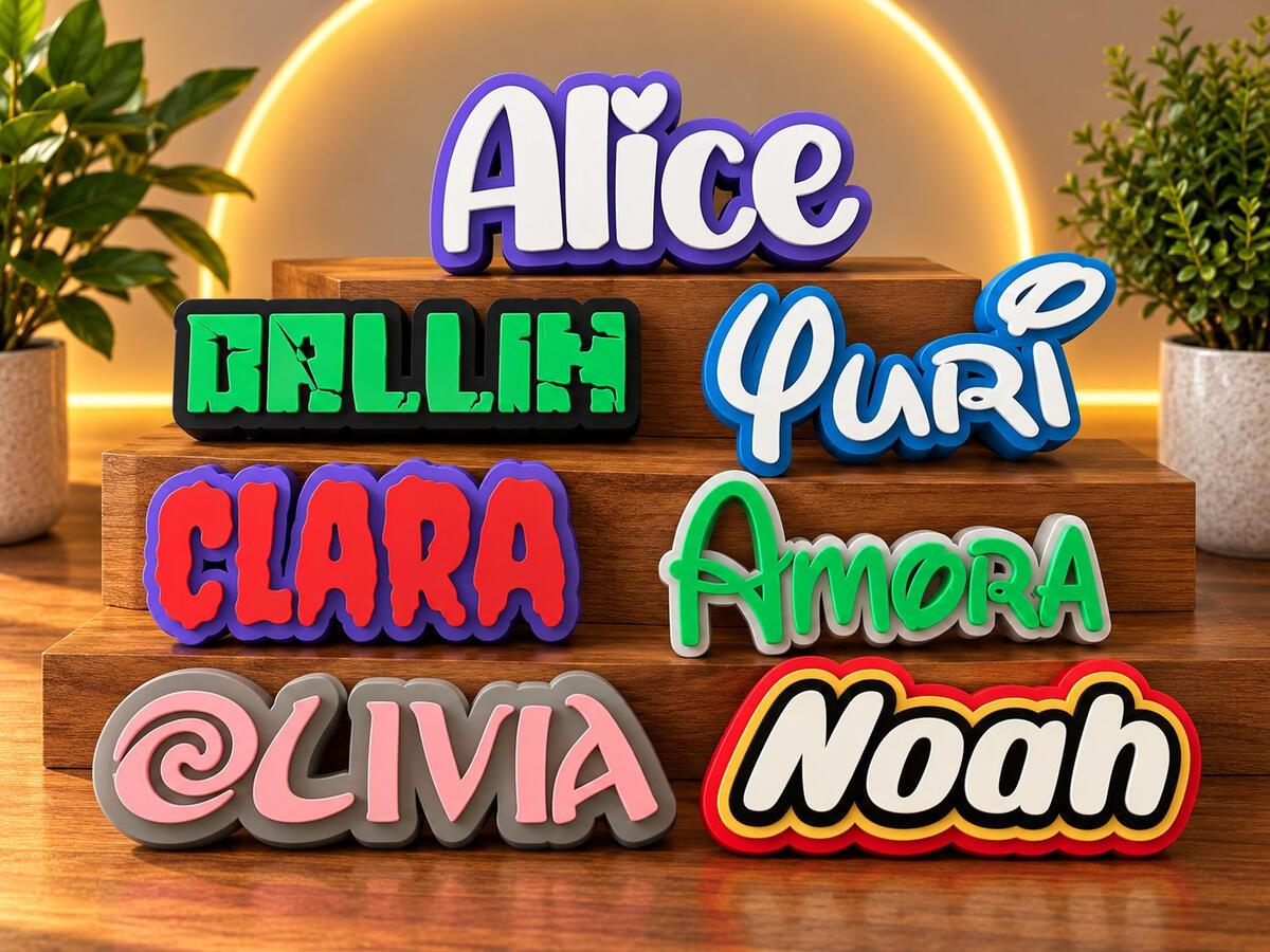 Personalized 3D Name Signs Custom 3D printed personalized name signs in different colors and styles